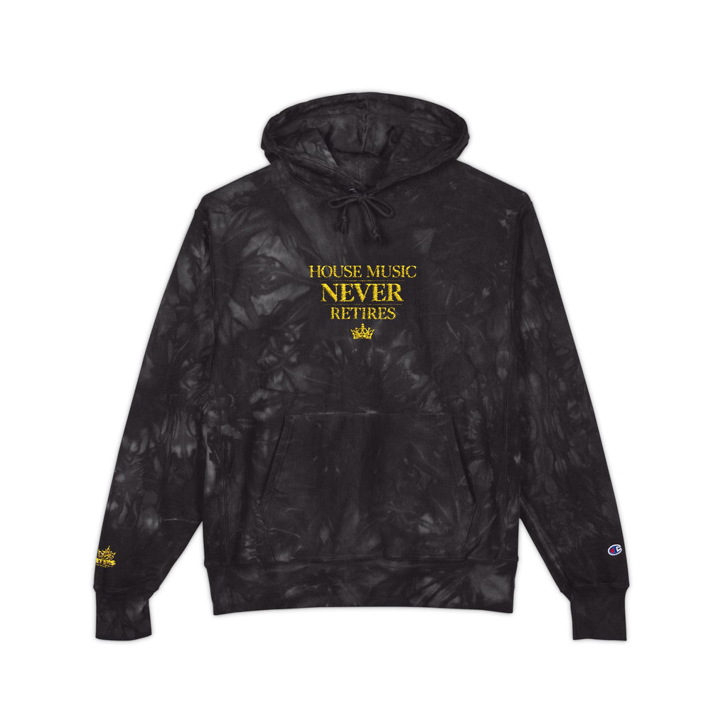 King of Stems - "House Music Never Retires" - Tie-Dye Hoodie - Champion/KOS collab