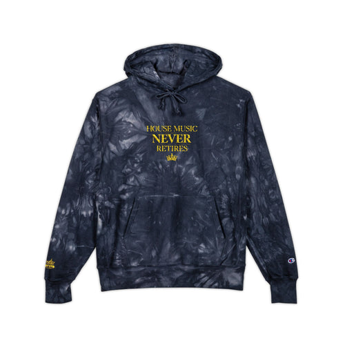 King of Stems - "House Music Never Retires" - Tie-Dye Hoodie - Champion/KOS collab